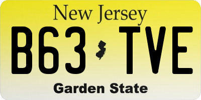 NJ license plate B63TVE