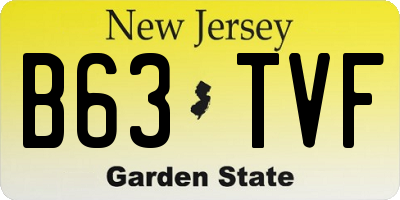 NJ license plate B63TVF