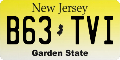 NJ license plate B63TVI