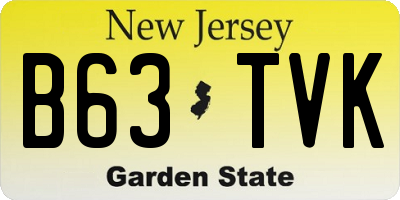 NJ license plate B63TVK