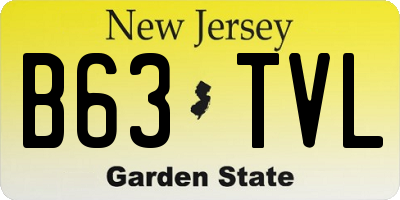 NJ license plate B63TVL