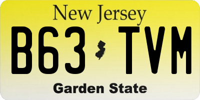 NJ license plate B63TVM