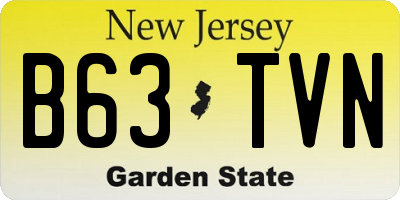 NJ license plate B63TVN