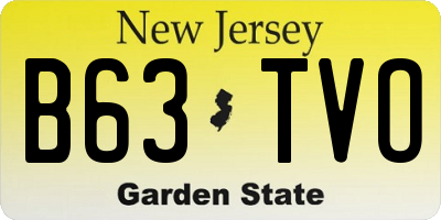NJ license plate B63TVO