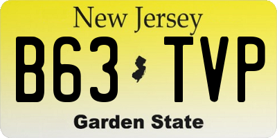 NJ license plate B63TVP