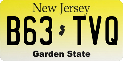 NJ license plate B63TVQ