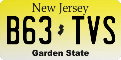NJ license plate B63TVS