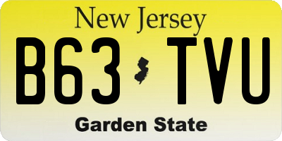 NJ license plate B63TVU