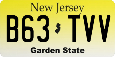 NJ license plate B63TVV