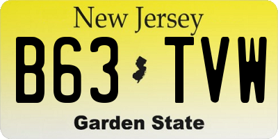 NJ license plate B63TVW