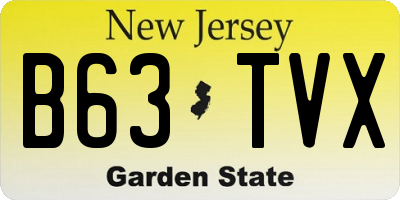 NJ license plate B63TVX