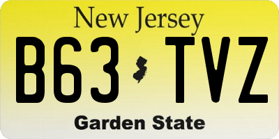NJ license plate B63TVZ