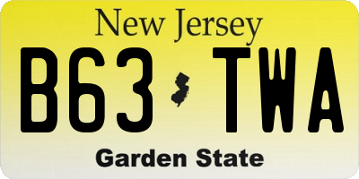 NJ license plate B63TWA