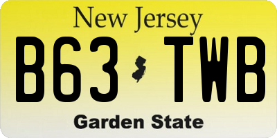 NJ license plate B63TWB