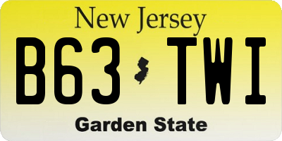 NJ license plate B63TWI