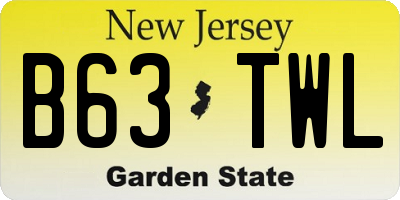NJ license plate B63TWL