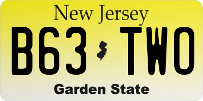 NJ license plate B63TWO