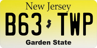 NJ license plate B63TWP