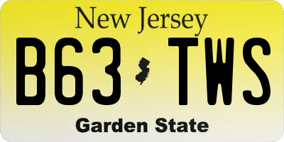 NJ license plate B63TWS