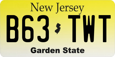 NJ license plate B63TWT