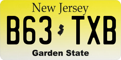 NJ license plate B63TXB
