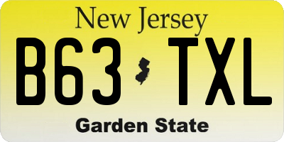 NJ license plate B63TXL