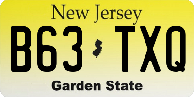 NJ license plate B63TXQ