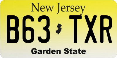 NJ license plate B63TXR