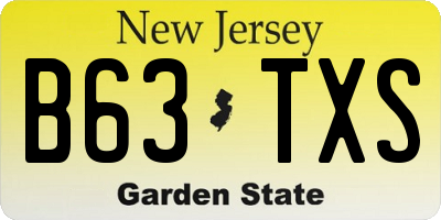 NJ license plate B63TXS