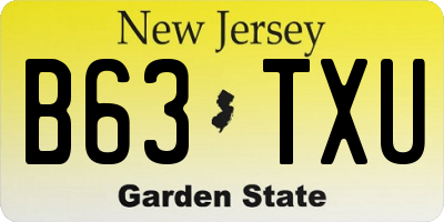 NJ license plate B63TXU