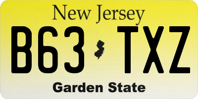 NJ license plate B63TXZ