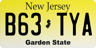 NJ license plate B63TYA