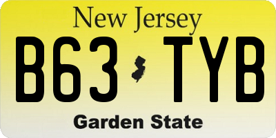 NJ license plate B63TYB
