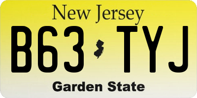 NJ license plate B63TYJ