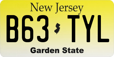 NJ license plate B63TYL