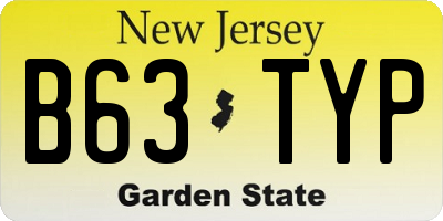 NJ license plate B63TYP