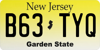 NJ license plate B63TYQ