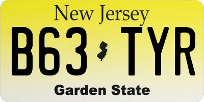 NJ license plate B63TYR