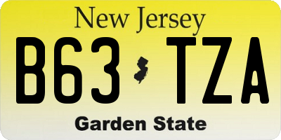 NJ license plate B63TZA
