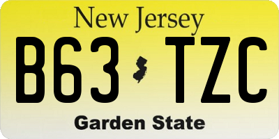 NJ license plate B63TZC
