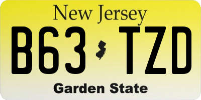 NJ license plate B63TZD