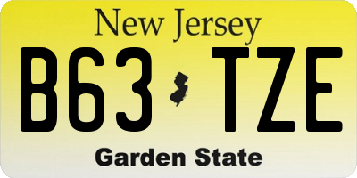NJ license plate B63TZE