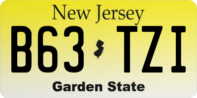 NJ license plate B63TZI