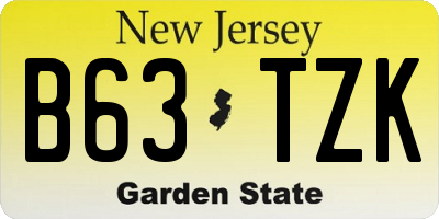 NJ license plate B63TZK