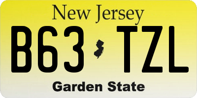 NJ license plate B63TZL