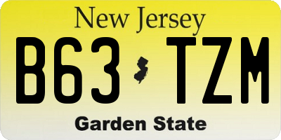 NJ license plate B63TZM