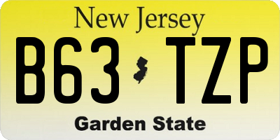 NJ license plate B63TZP