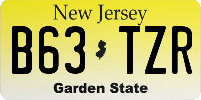NJ license plate B63TZR