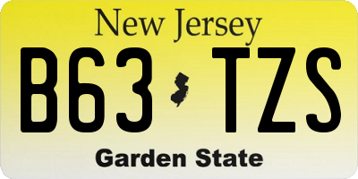 NJ license plate B63TZS
