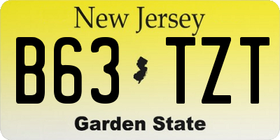 NJ license plate B63TZT